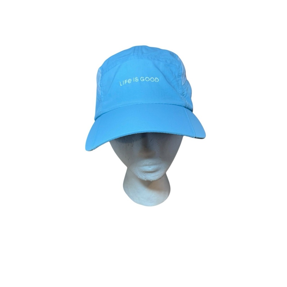 Life is Good Breathable Blue Baseball Cap Hat Womens Reflective Adjustable Strap